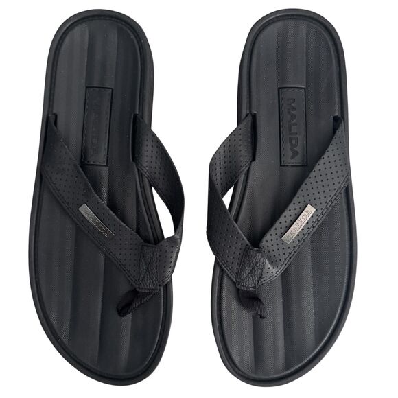 MALIDA Other - MALIDA Sandals Mens Size 12 Black Thong Flip Flops Comfort Beach Shoes